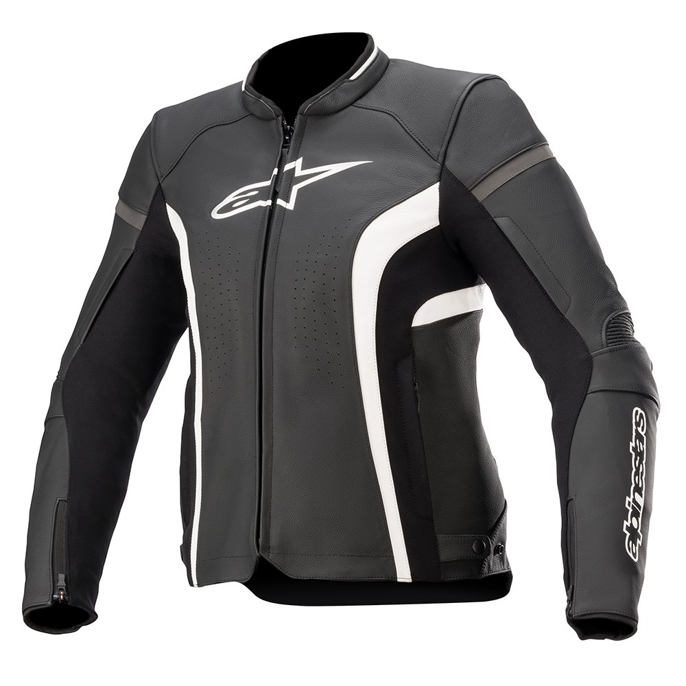 Alpinestars Stella Kira V2 Leather Jkt Black/White : Oxford Products