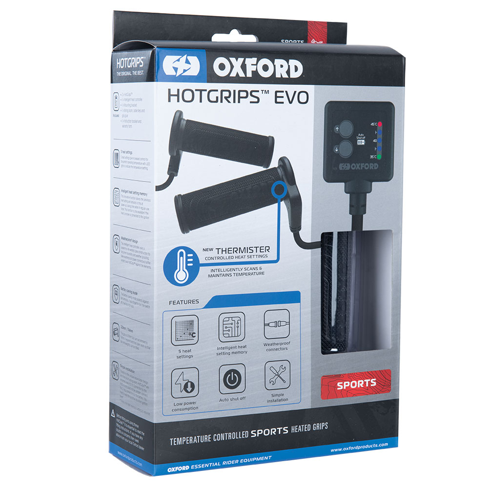 OXFORD Hotgrips Evo Sports With Thermister Controlled Heat Settings EL422 Heated Motorcycle Grips