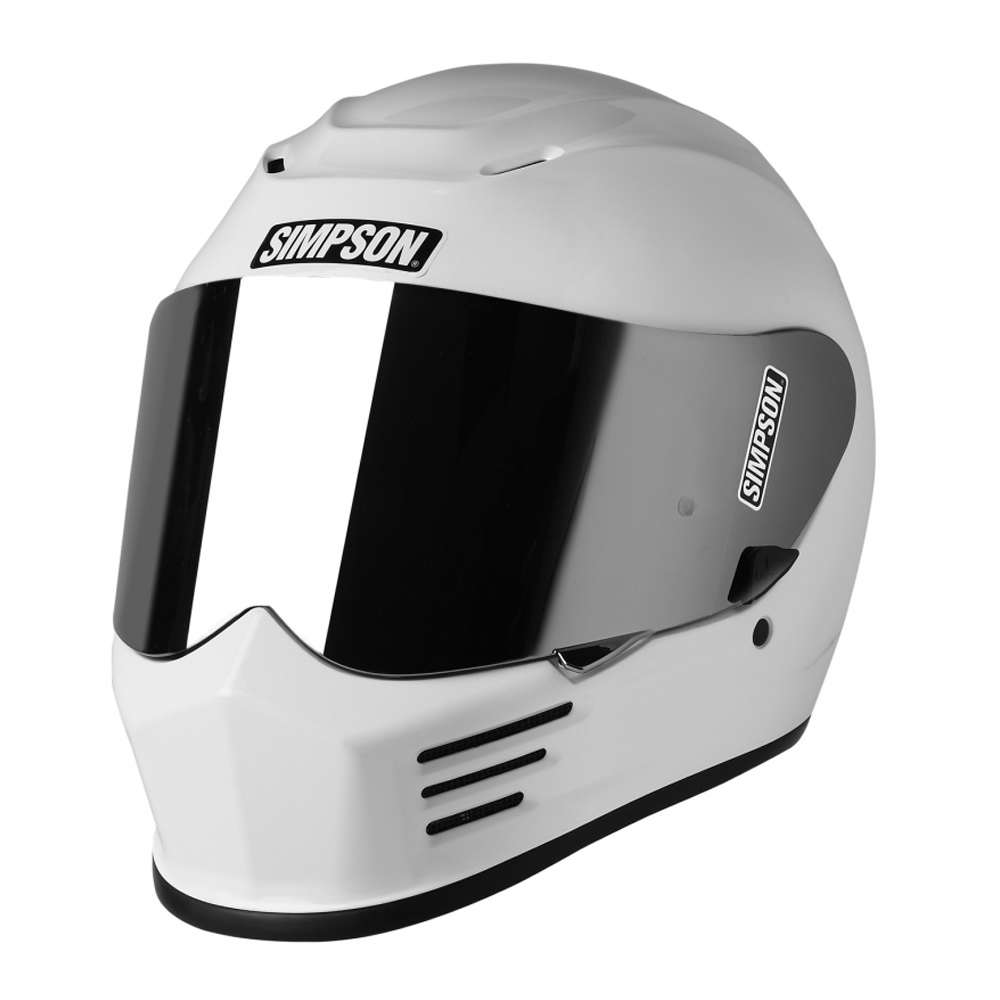 Simpson Venom Motorcycle Full Face Touring Helmet Solid White 