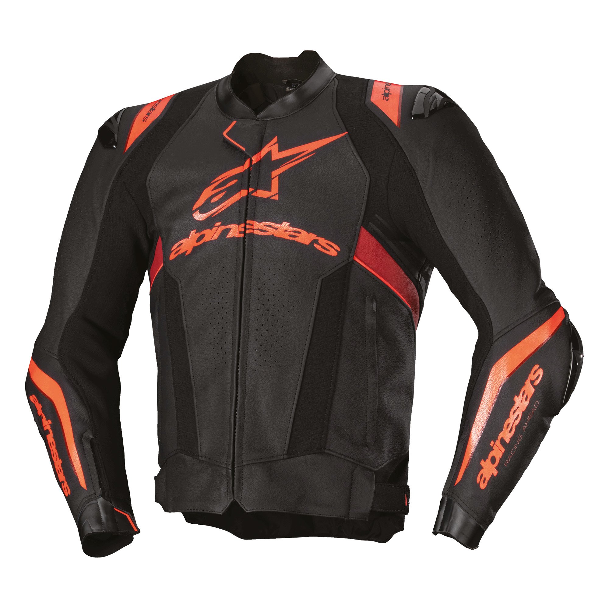 Alpinestars Missile V3 Ignition Leather Jacket Black Red Fluo D Red Oxford Products
