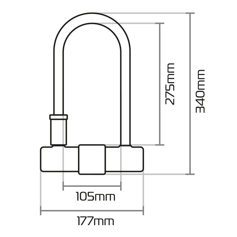 Lucchetto a U Magnum per moto Oxford (170x285mm) con staffa