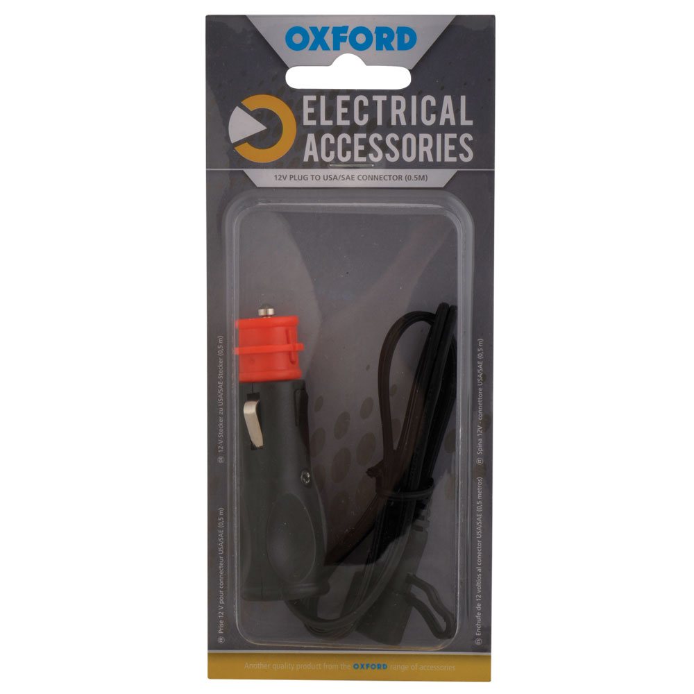 Oxford 12Vplug to USA/SAE connector (0.5mtr lead) : Oxford Products