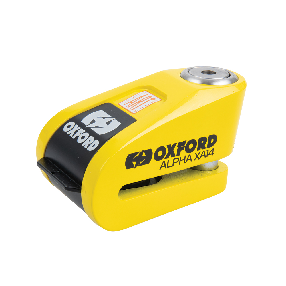Oxford Alpha XA14 Alarm Disc Lock Yellow/Black : Oxford Products