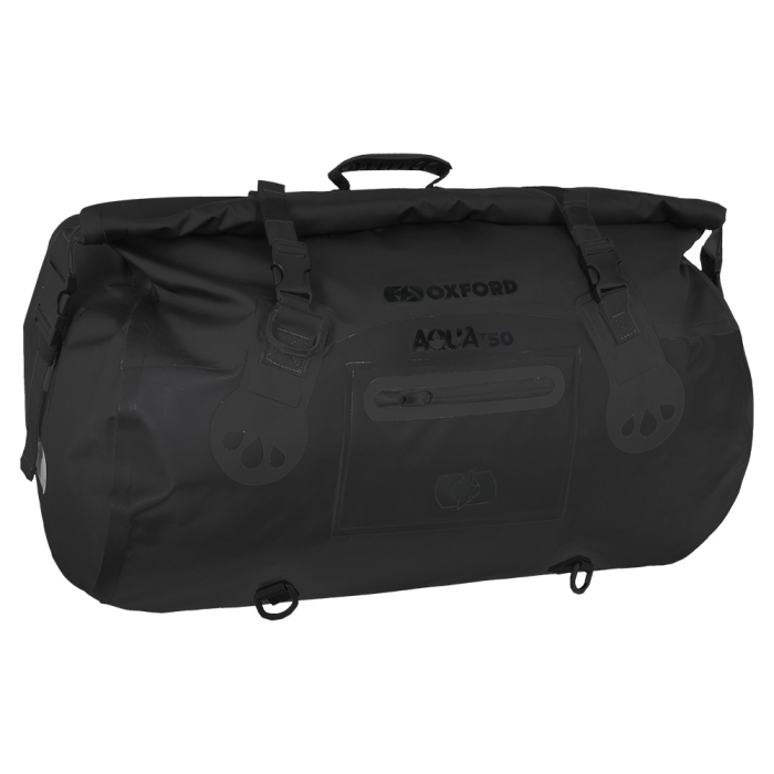 Oxford Aqua D-50 - Bolsa Enrollable para Motocicleta, Color Negro/Gris/Fluo
