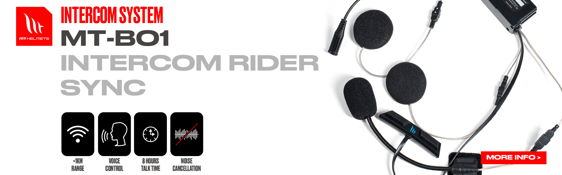 GO FAR, STAY CLOSE with MT’s new RIDER SYNC intercom!